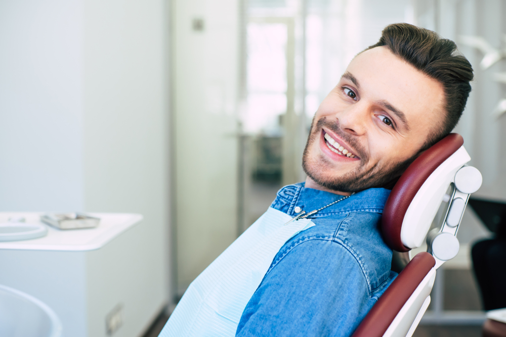 man at dentist office